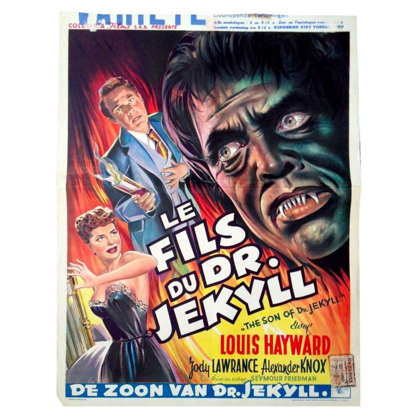 SON OF DR. JEKYLL Belgian Movie Poster 14x22 - 1951 - Seymour Friedman, Louis Hayward