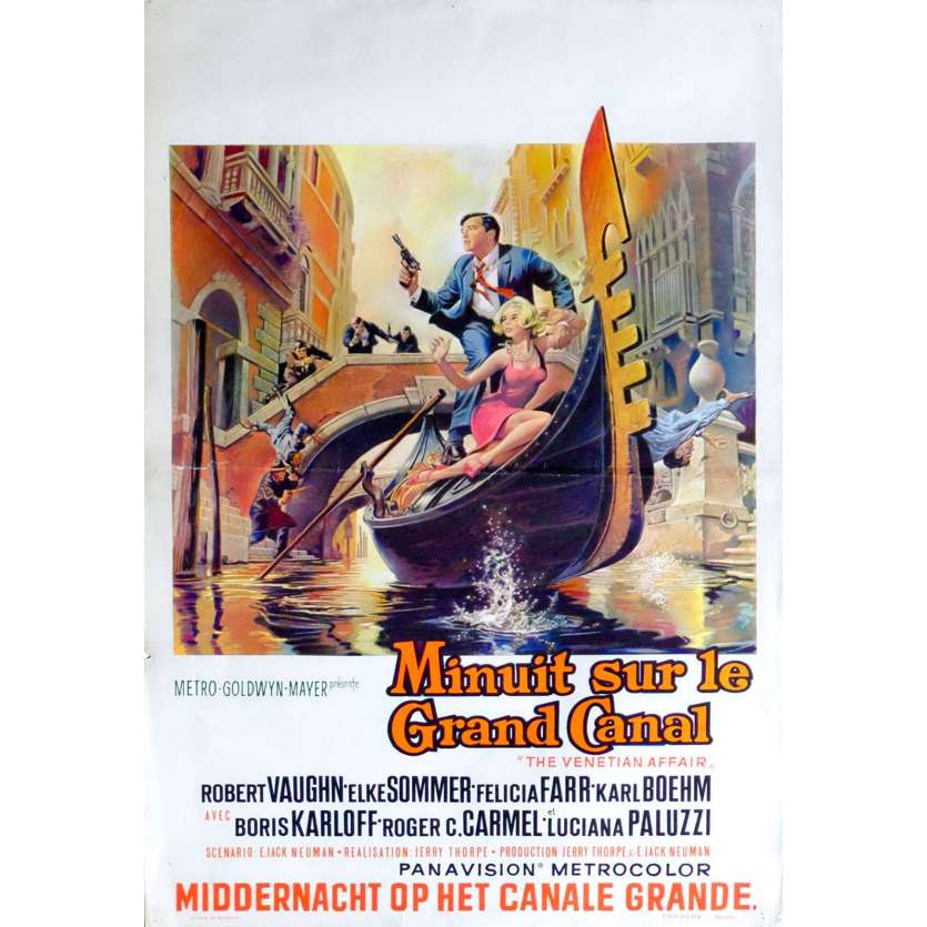 MINUIT SUR LE GRAND CANAL Affiche de film 35X55 - 1967 - Robert Vaughn, Jerry Thorpe