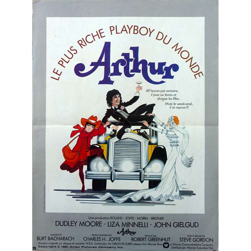 ARTHUR Original Movie Poster  - 15x21 in. - 1981 - Steve Gordon, Dudley Moore, Liza Minnelli