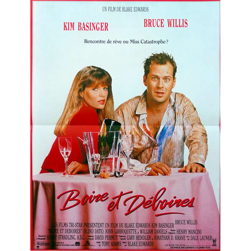 BOIRE ET DEBOIRES Affiche de film - 40x60 cm. - 1987 - Bruce Willis, Blake Edwards