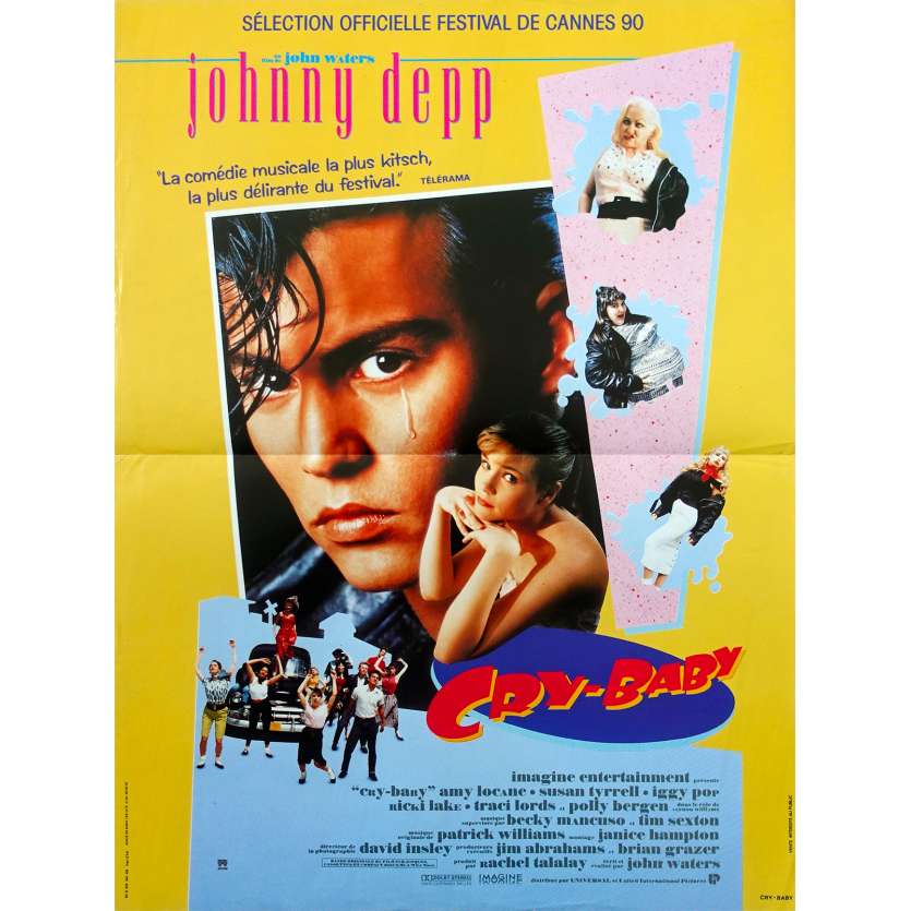 CRY BABY Original Movie Poster  - 15x21 in. - 1990 - John Waters, Johnny Depp