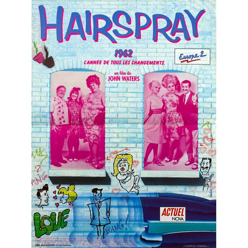 HAIRSPRAY Original Movie Poster  - 15x21 in. - 1988 - John Waters, Sonny Bono
