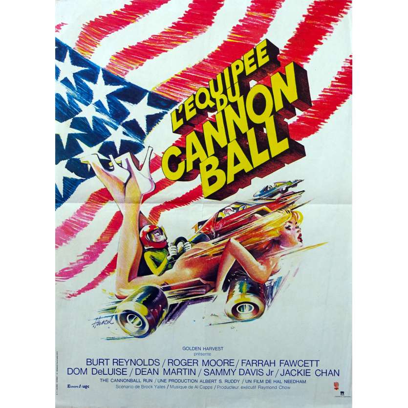 THE CANNONBALL RUN Original Movie Poster  - 15x21 in. - 1981 - Hal Needham, Burt Reynolds