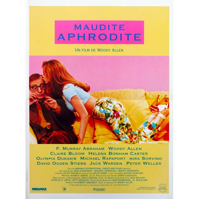 MAUDITE APHRODITE Affiche de film - 40x60 cm. - 1995 - Mira Sorvino, Woody Allen