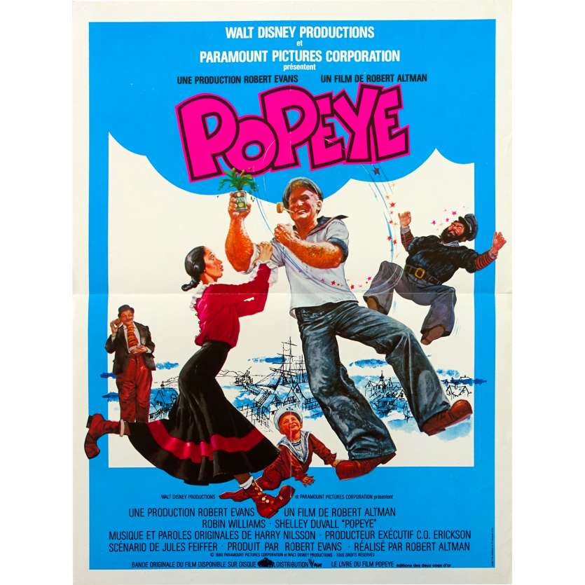 POPEYE Original Movie Poster  - 15x21 in. - 1980 - Robert Altman, Shelley Duvall