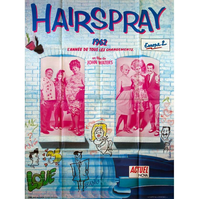 HAIRSPRAY Affiche de film - 120x160 cm. - 1988 - Sonny Bono, John Waters