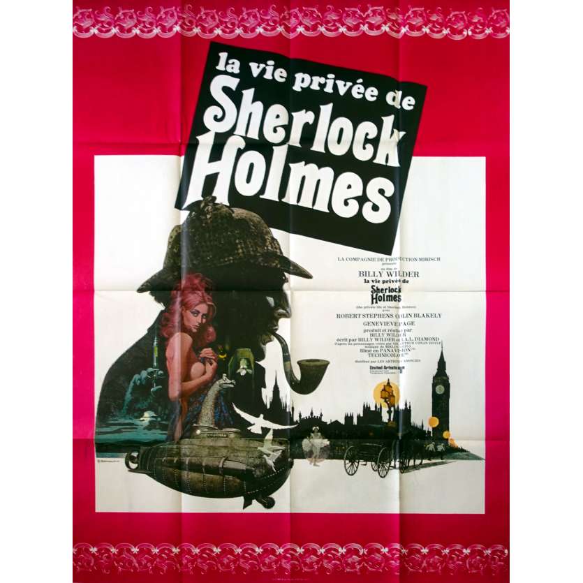 THE PRIVATE LIFE OF SHERLOCK HOLMES Original Movie Poster  - 47x63 in. - 1970 - Billy Wilder, Christopher Lee