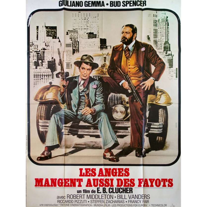 EVEN ANGELS EAT BEANS Original Movie Poster - 47x63 in. - 1973 - Enzo Barboni, Giuliano Gemma, Bud Spencer