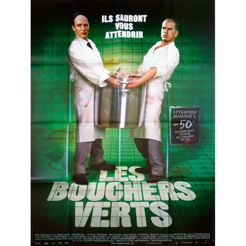THE GREEN BUTCHERS Original Movie Poster - 47x63 in. - 2003 - Anders Thomas Jensen, Mads Mikkelsen