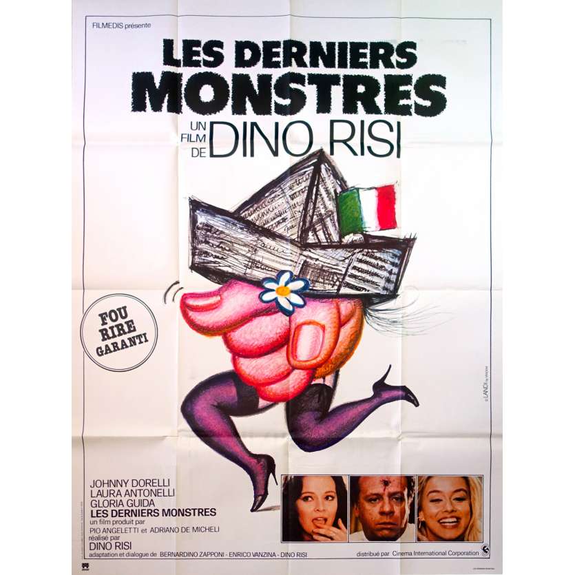 LES DERNIERS MONSTRES Affiche de film - 120x160 cm. - 1982 - Laura Antonelli, Gloria Guida, Dino Risi