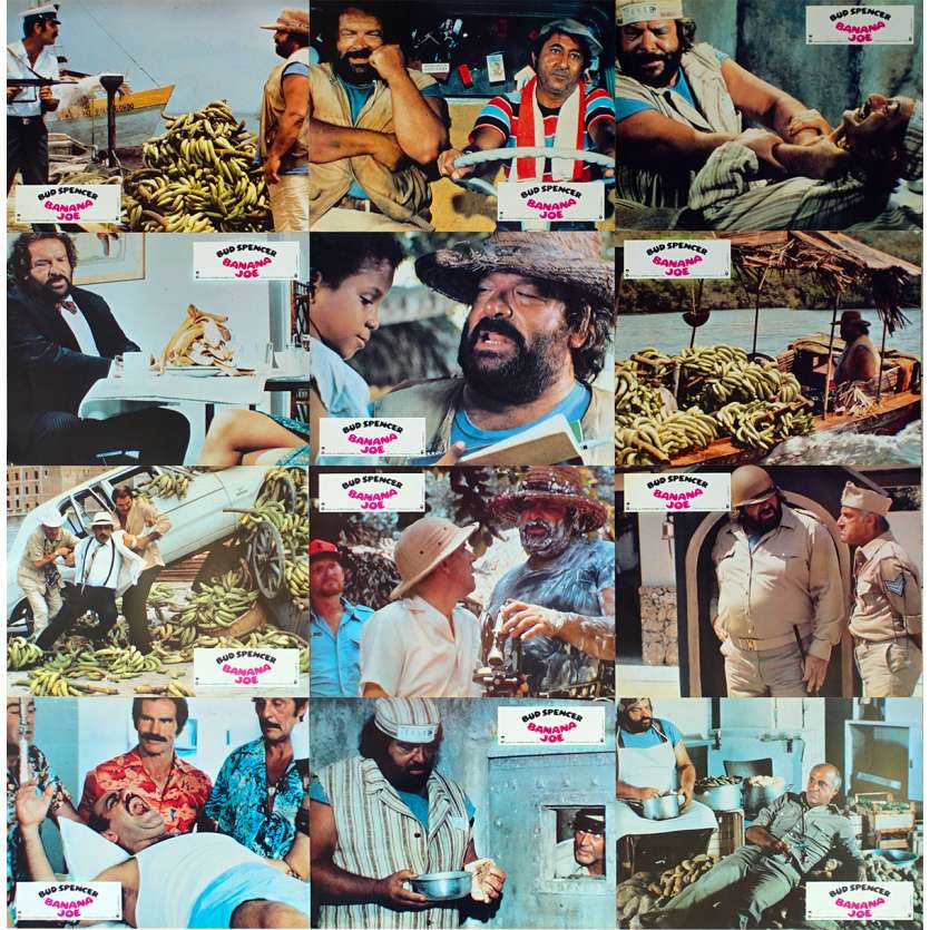 BANANA JOE Original Lobby Cards x12 - 9x12 in. - 1982 - Steno, Bud Spencer