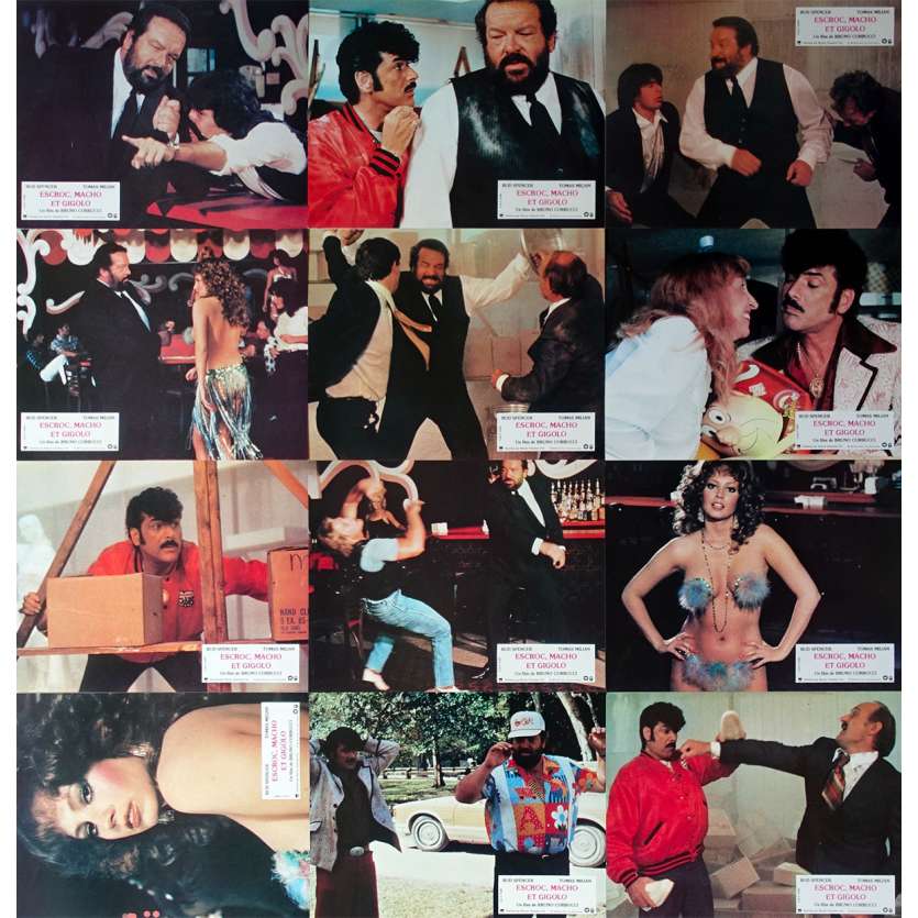 THIEVES AND ROBBERS Original Lobby Cards x12 - 9x12 in. - 1983 - Bruno Corbucci, Bud Spencer