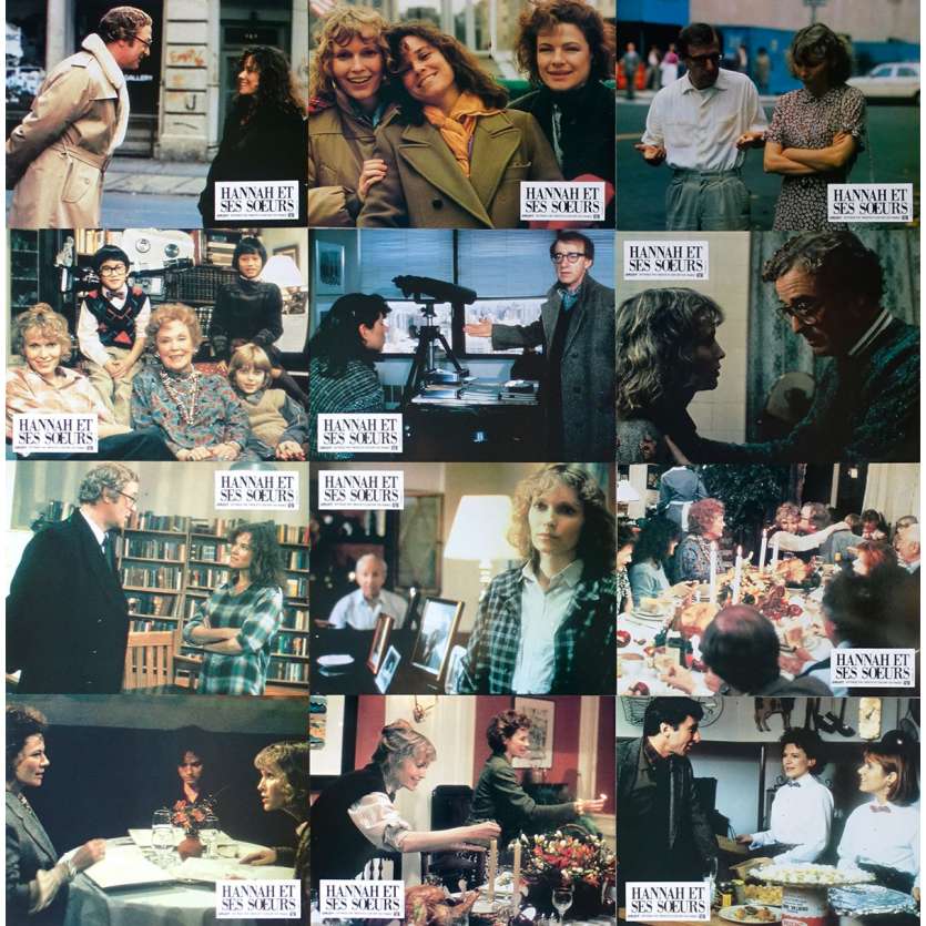 HANNAH AND HER SISTERS Original Lobby Cards x12 - 9x12 in. - 1986 - Woody Allen, Michael Caine