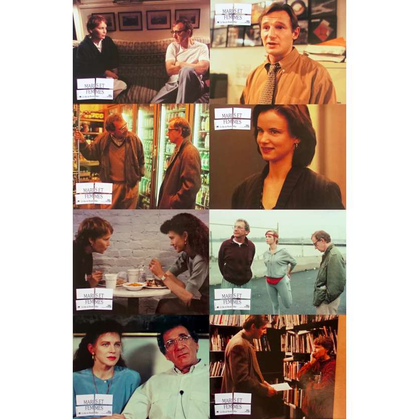 HUSBANDS AND WIVES Original Lobby Cards x8 - 9x12 in. - 1992 - Woody Allen, Mia Farrow
