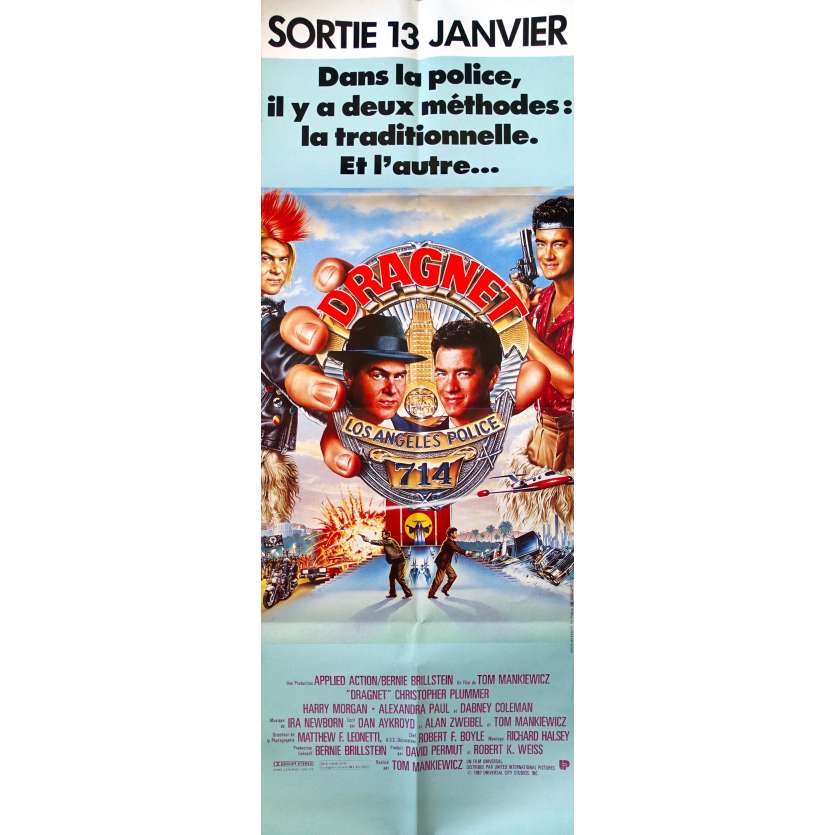 DRAGNET Affiche de film  - 60x160 cm. - 1987 - Dan Aykroyd, Tom Hanks, Tom Mankiewicz