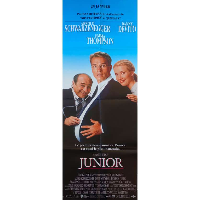 JUNIOR Original Movie Poster - 23x63 in. - 1994 - Ivan Reitman, Arnold Schwarzenegger