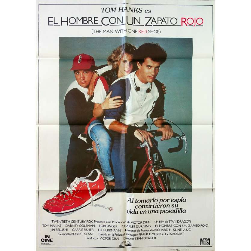 THE MAN WITH ONE RED SHOE Original Movie Poster - 29x40 in. - 1985 - Stan Dragoti, Tom Hanks