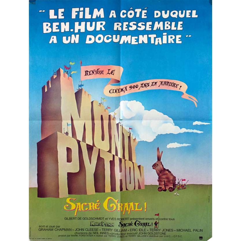 MONTY PYTHON AND THE HOLY GRAIL Original Movie Poster  - 23x32 in. - 1975 - Terry Gilliam, John Cleese