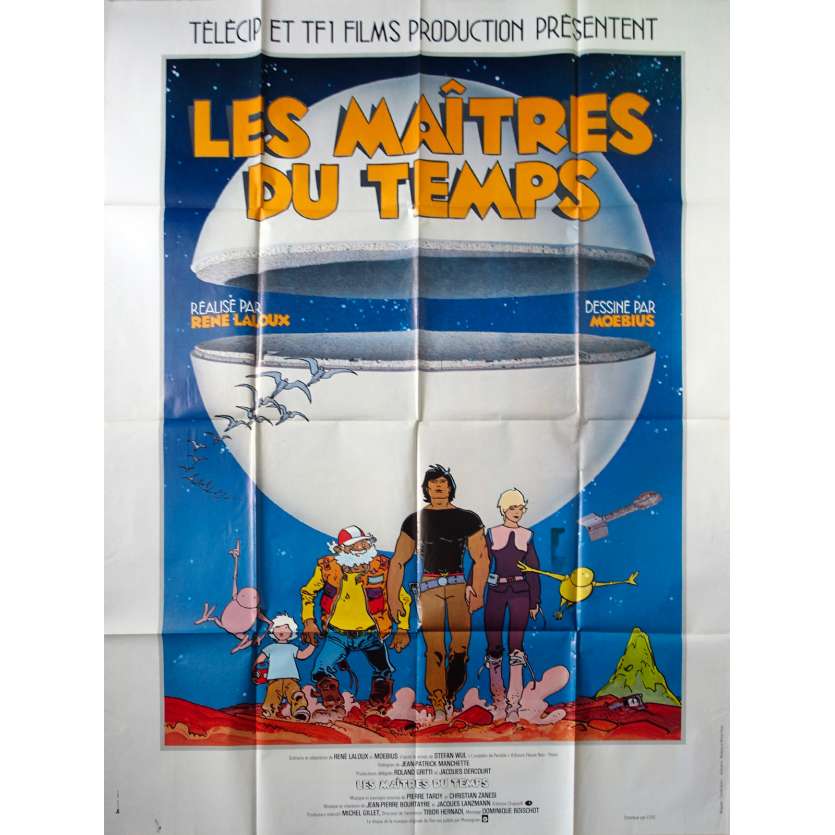 TIME MASTERS Original Movie Poster  - 47x63 in. - 1982 - René Laloux, Jean Valmont