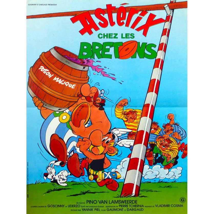ASTERIX ET LES BRETONS Affiche de film  - 40x60 cm. - 1986 - Roger Carel, René Goscinny, Albert Uderzo