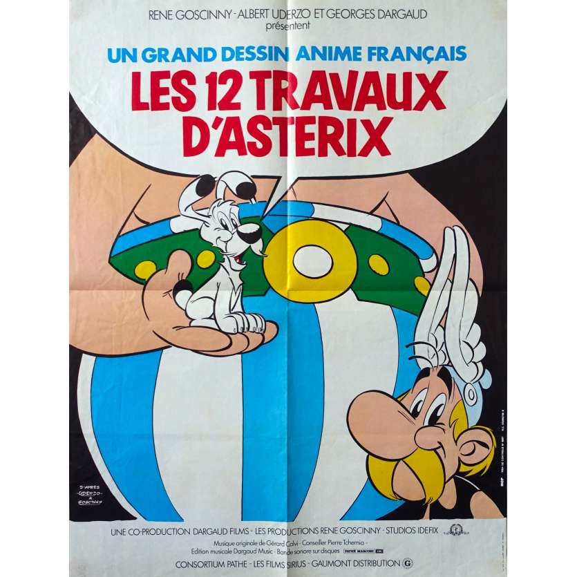 LES DOUZE TRAVAUX D'ASTERIX Affiche de film  - 60x80 cm. - 1976 - Roger Carel, René Goscinny