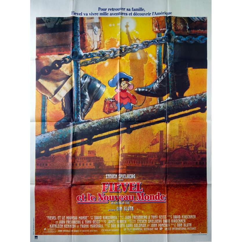 FIEVEL ET LE NOUVEAU MONDE Affiche de film - 120x160 cm. - 1986 - Christopher Plummer, Don Bluth