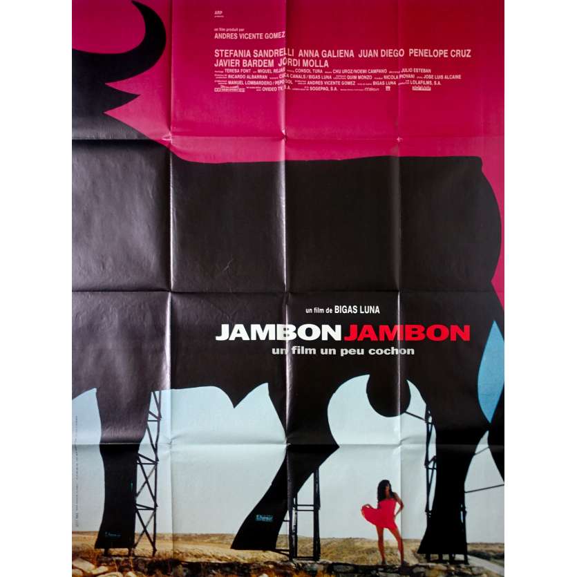 JAMBON JAMBON Affiche de film - 120x160 cm. - 1992 - Javier Bardem, Penelope Cruz, Bigas Luna