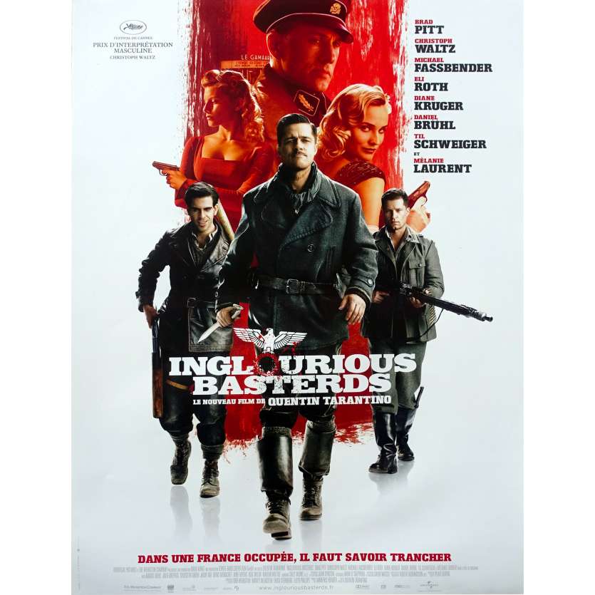 INGLORIOUS BASTERDS Affiche de film - 40x60 cm. - 2009 - Brad Pitt, Quentin Tarantino