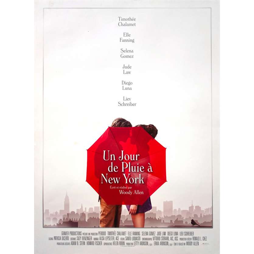 A RAINY DAY IN NEW YORK Original Movie Poster - 15x21 in. - 2019 - Woody Allen, Timothée Chalamet, Elle Fanning