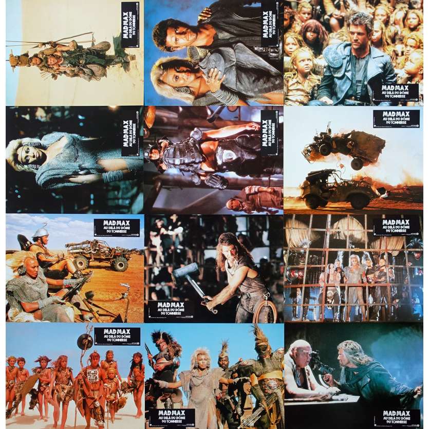 MAD MAX BEYOND THUNDERDOME Original Lobby Cards x12 - 9x12 in. - 1985 - George Miller, Mel Gibson, Tina Turner