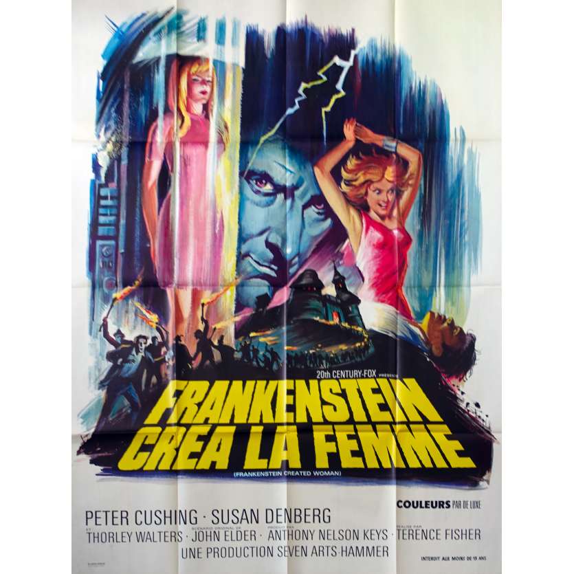 FRANKENSTEIN CREATED WOMAN Movie Poster - 1967 - Peter Cushing, Hammer