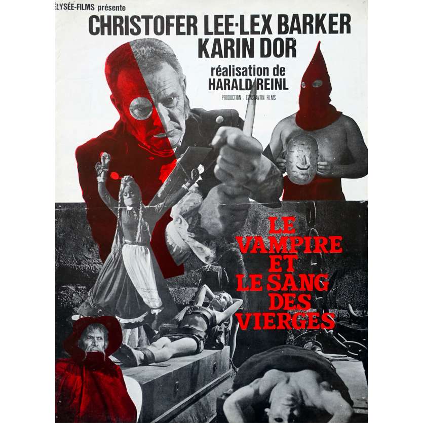 LE VAMPIRE ET LE SANG DES VIERGES Synopsis 4p - 21x30 cm. - 1967 - Christopher Lee, Harald Reinl
