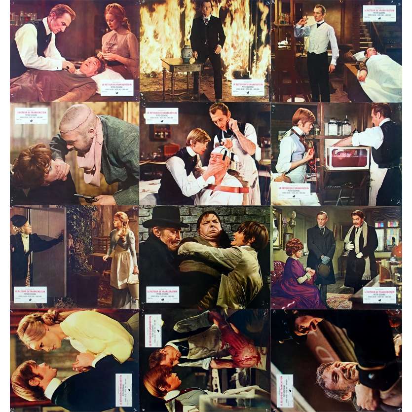 FRANKENSTEIN MUST BE DESTROYED Original Lobby Cards w12 - 9x12 in. - 1969 - Terence Fisher, Peter Cushing