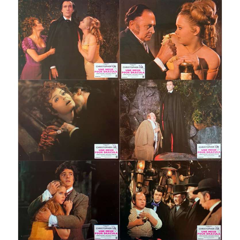 TASTE THE BLOOD OF DRACULA Original Lobby Cards x6 - 9x12 in. - 1970 - Peter Sasdy, Christopher Lee