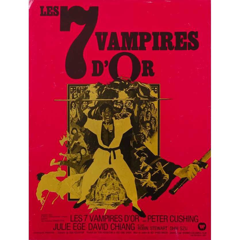 7 GOLDEN VAMPIRES Original Herald 2p - 9x12 in. - 1974 - Roy Ward Baker, Peter Cushing