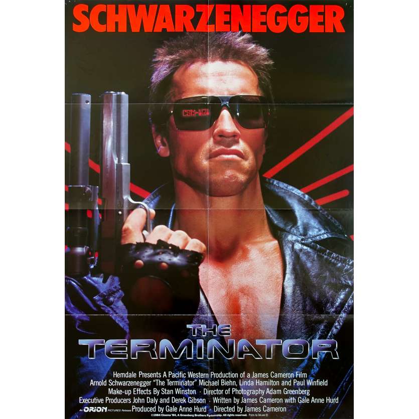 TERMINATOR Affiche de film Inter. - 69x102 cm. - 1983 - Arnold Schwarzenegger, James Cameron