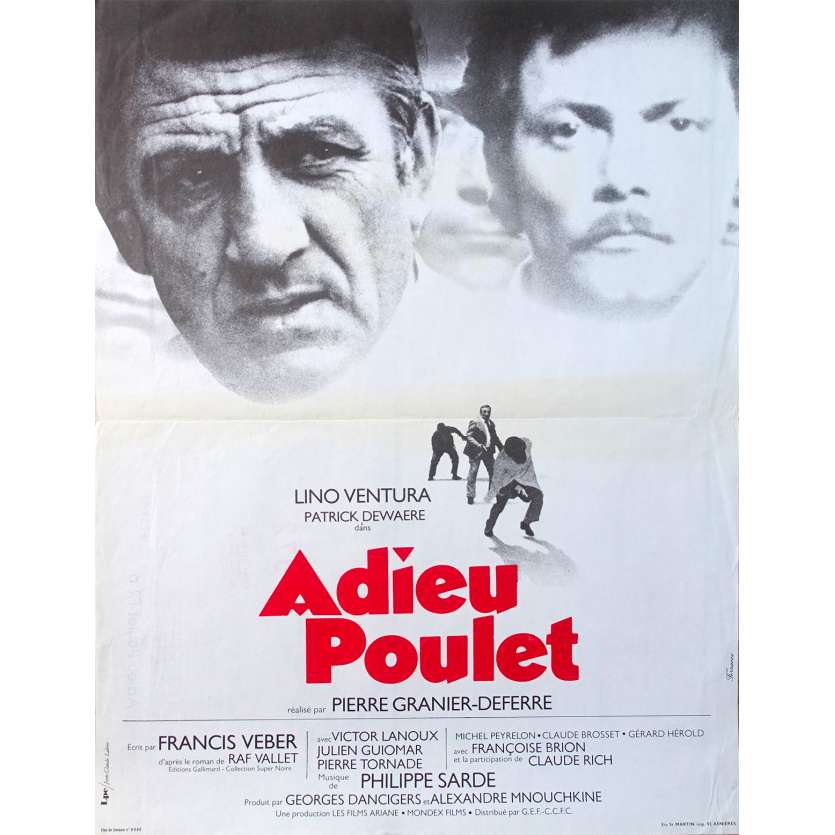 ADIEU POULET Affiche de film - 40x60 cm. - 1975 - Lino Ventura, Patrick Dewaere, Pierre Granier-Deferre