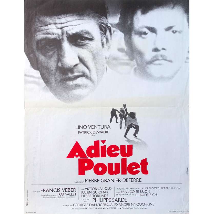 ADIEU POULET Affiche de film  - 40x60 cm. - 1975 - Lino Ventura, Patrick Dewaere, Pierre Granier-Deferre
