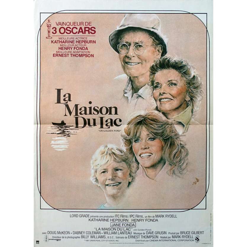 LA MAISON DU LAC Affiche de film  - 40x60 cm. - 1981 - Katharine Hepburn, Henry Fonda, Mark Rydell