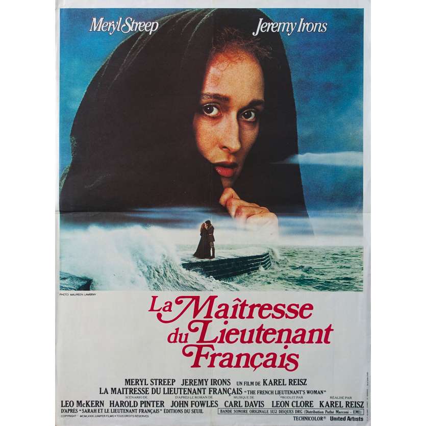 LA MAITRESSE DU LIEUTENANT FRANÇAIS Affiche de film - 40x60 cm. - 1981 - Meryl Streep, Jeremy Irons, Karel Reisz