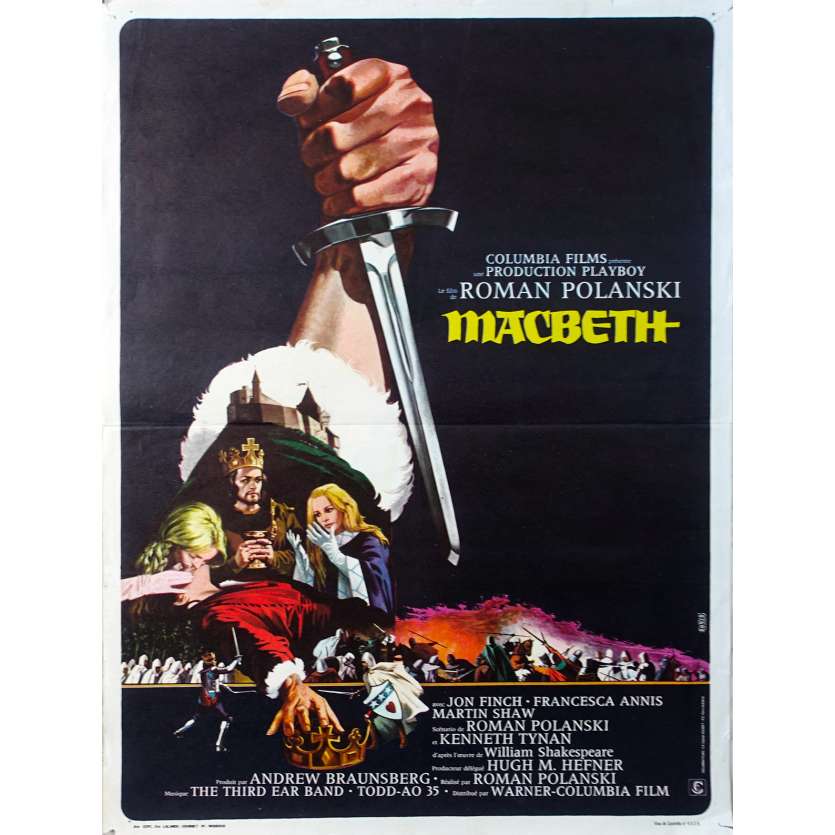 MACBETH Original Movie Poster  - 15x21 in. - 1971 - Roman Polanski, Jon Finch