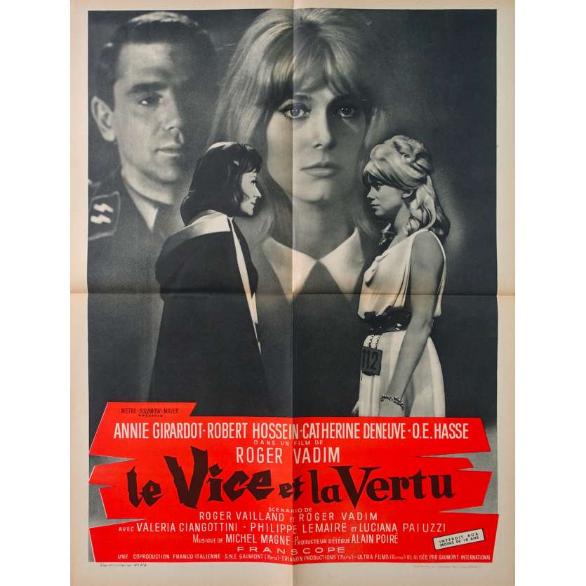 LE VICE ET LA VERTU Affiche de film - 60x80 cm. - 1963 - Catherine Deneuve, Roger Vadim