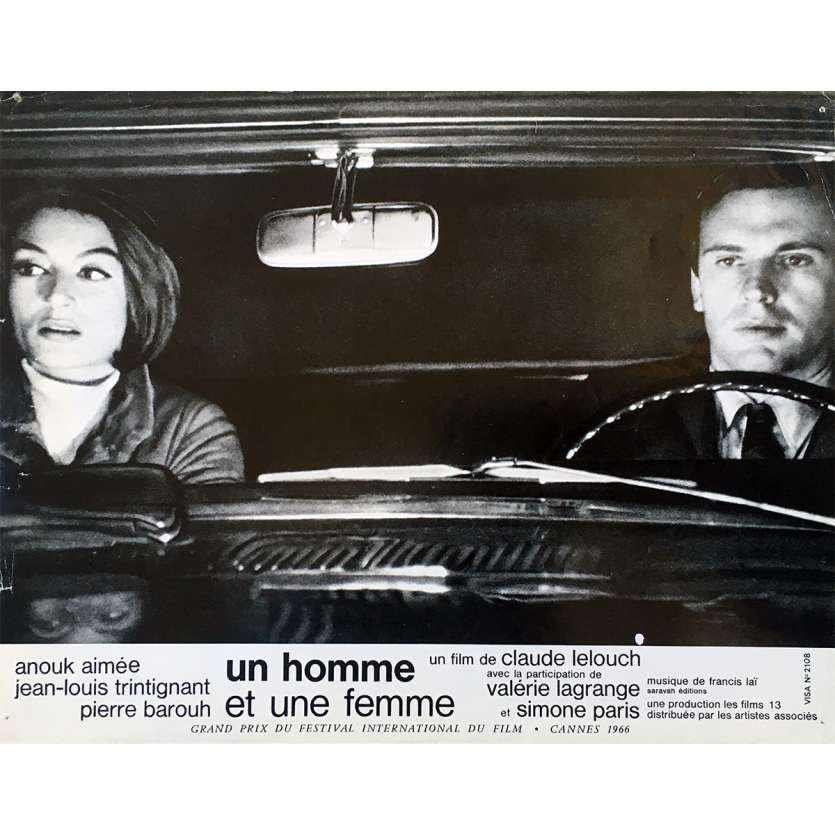 UN HOMME ET UNE FEMME Photo de film N01 - 21x30 cm. - 1966 - Anouk Aimée, Jean-Louis Trintignant, Claude Lelouch