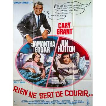 RIEN NE SERT DE COURIR Affiche de film 120x160 - 1966 - Cary Grant, Mascii