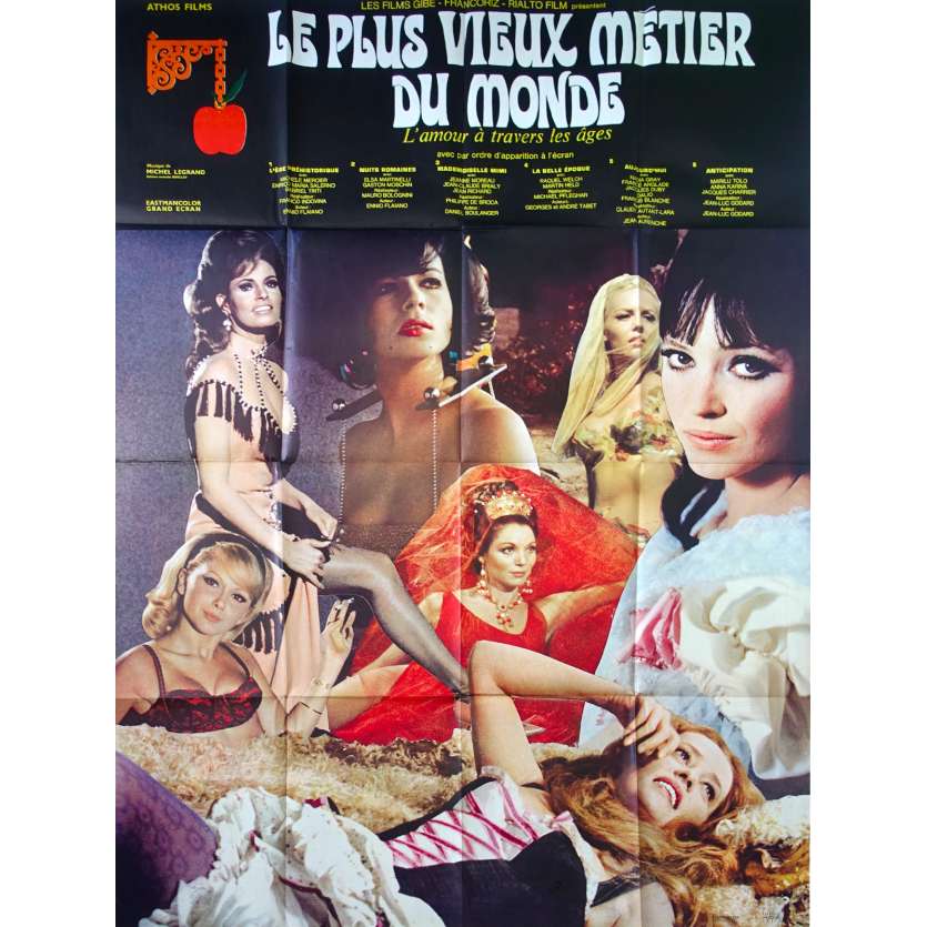 THE OLDEST PROFESSION French Movie Poster - 1967 - Godard, Raquel Welch