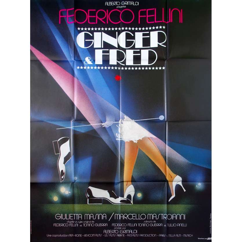 GINGER ET FRED Affiche de film 120x160 - 1985- Federico Fellini, Mastroiani