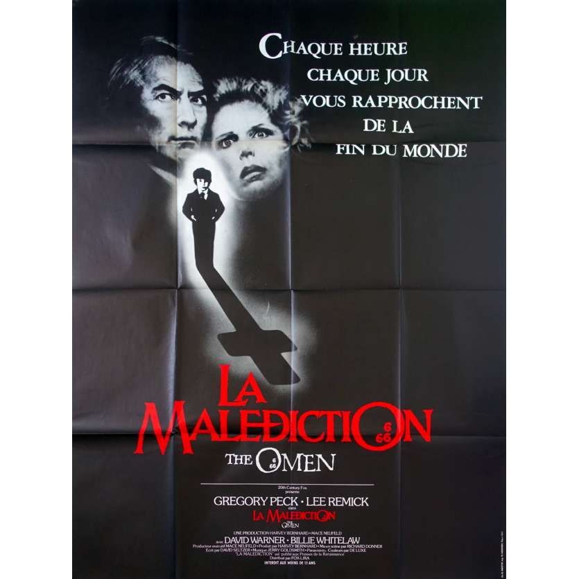 DAMIEN LA MALEDICTION Affiche de film 120x160 - 1976 - Richard Donner, Gregory Peck