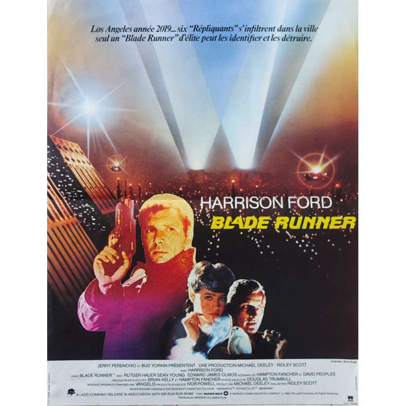 BLADE RUNNER Original Movie Poster  - 15x21 in. - 1982 - Ridley Scott, Harrison Ford