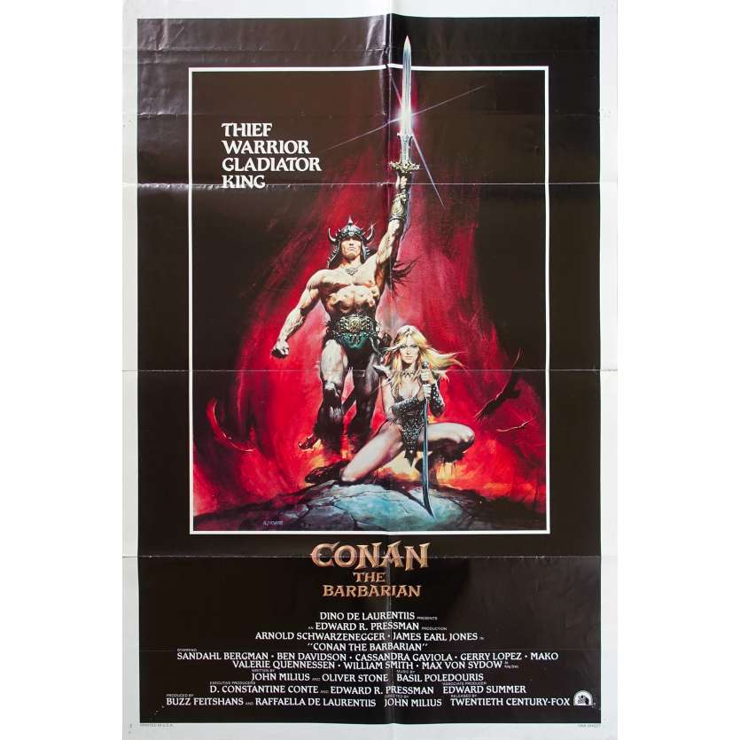 CONAN THE BARBARIAN US Movie Poster  29x41 - 1982 - John Milius, Arnold Schwarzenegger