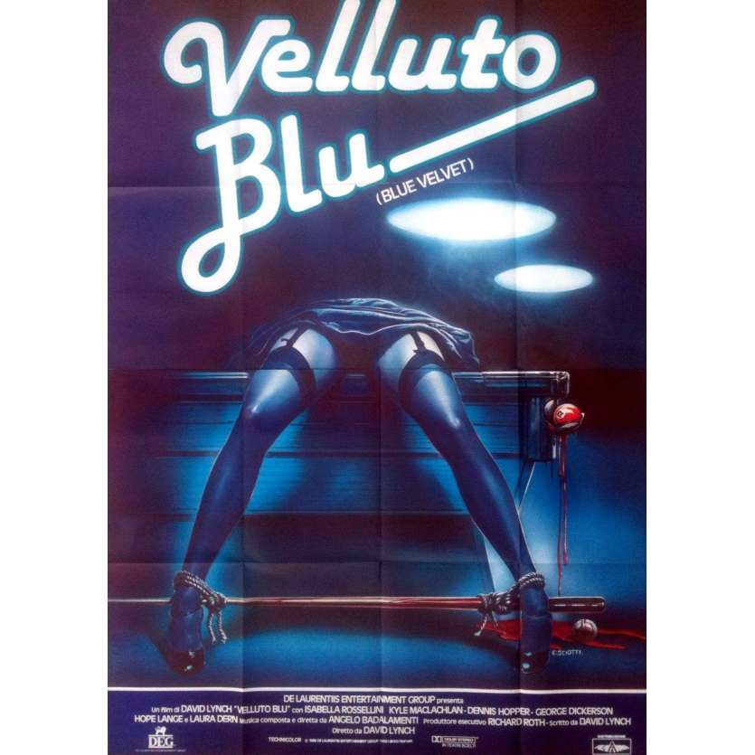 BLUE VELVET Italian Movie Poster 39x55 - 1986 - David Lynch, Isabella Rosselini